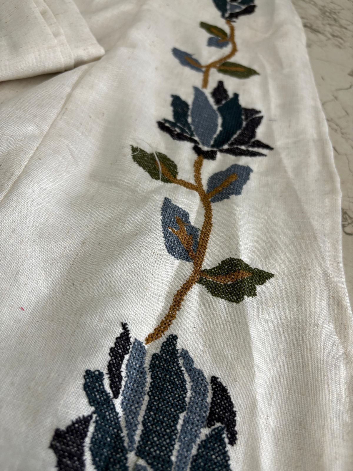 White Cotton Flex Embroidered Co-ord Set